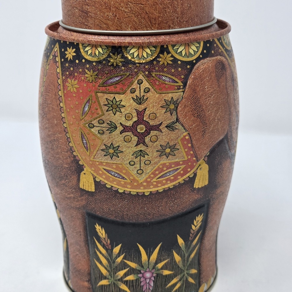 Williamson & Magor Embossed Pink Elephant Metal Darjeeling Tea Tin Caddy - Picture 4 of 7